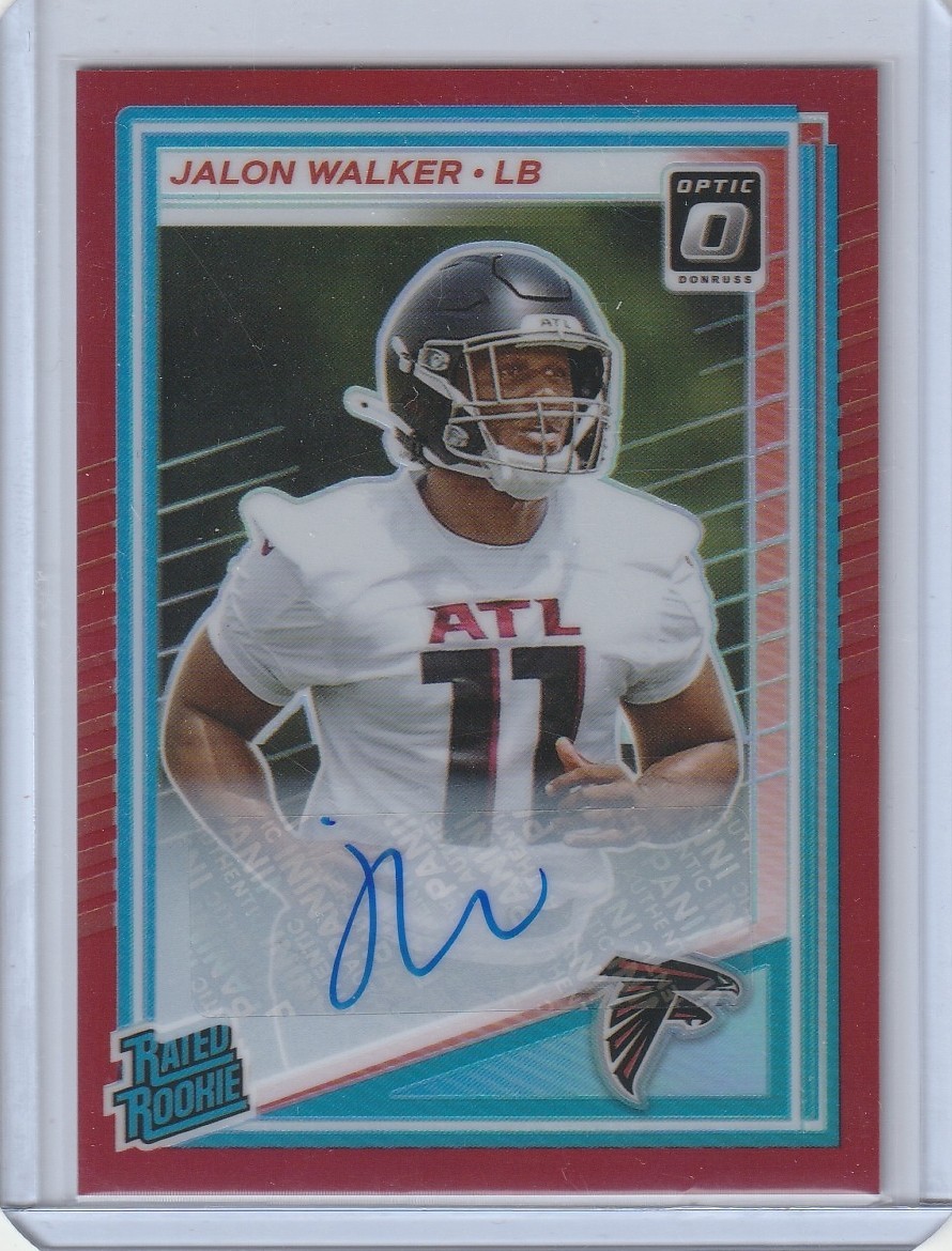 Jalon Walker 2025 Panini Donruss Optic Red Prizm Rated Rookie Rc Auto (80/99)