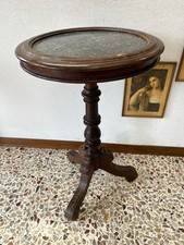 TAVOLINO DA FUMO FINE '800 IN NOCE E GRANITO SCURO