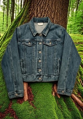 Girls Girl Scout Branded Med Wash Denim Blue Jean Jacket For Patches  XL 