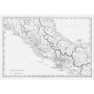 Historic Map - Italy Central - Oxford 1828 - Vintage Wall Art