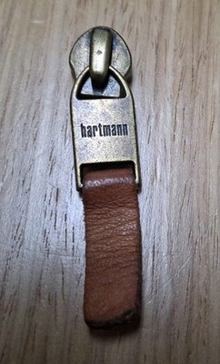 (1) Vintage Hartmann Metal Leather Replacement Zipper Pull YKK 65EY