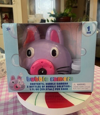 New Purple Bunny Bubble Camera Kids Toy Bubble Machine
