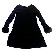 Autumn Cashmere Sweater Dress Black A Line Mini Boat Neck