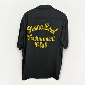 Vintage 50s 60s Pismo Beach California Chain Stitch Bowling Shirt Rare Bowl Loop