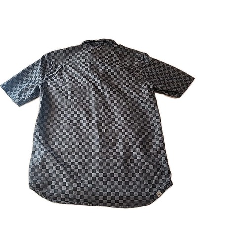 Vans Shirt Boys XL Short Sleeve Button Front Collar Gray Black checkered - Picture 10 of 10