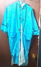 VINTAGE 1966-1967 TURQUOISE TRADITIONAL SILK VIETNAMES SILK ROBE