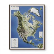 Real 3D raised relief map of North America - ...