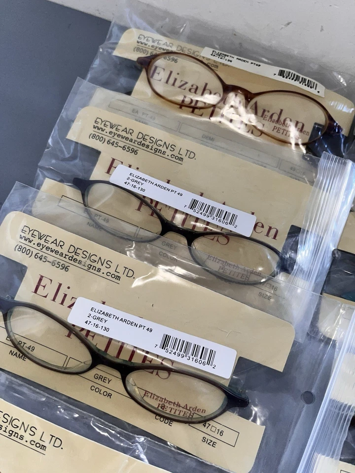 LOTE X 10 armações de óculos Elizabeth Arden Petite PT-49 cinza Demi 47-16-130 novo com etiquetas! - Imagem 4 de 4