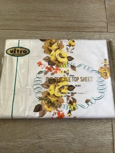 Vintage Vitro 1970’s Twin Top 100% Cotton Sheet Made In Japan Sealed