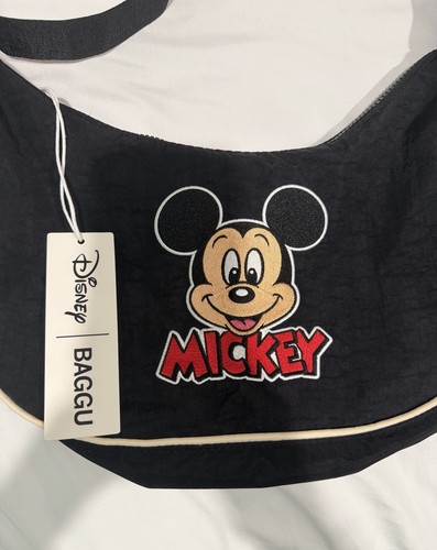 DISNEY | BAGGU Medium Nylon Crescent Bag - Embroidered Mickey Mouse Club