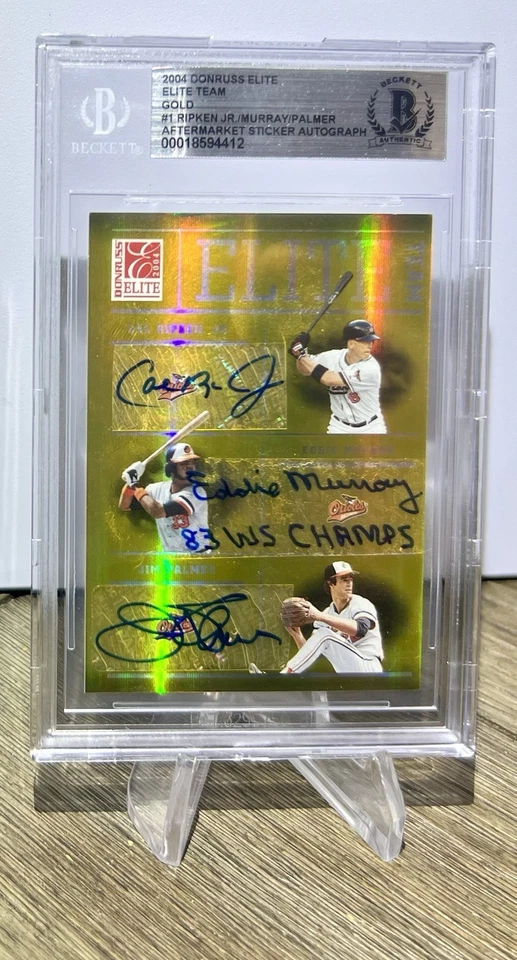 Donruss Elite 2004 personalizado mercado de accesorios automático Cal Ripken Jr Eddie Murray Jim Palmer Foto 4 de 4