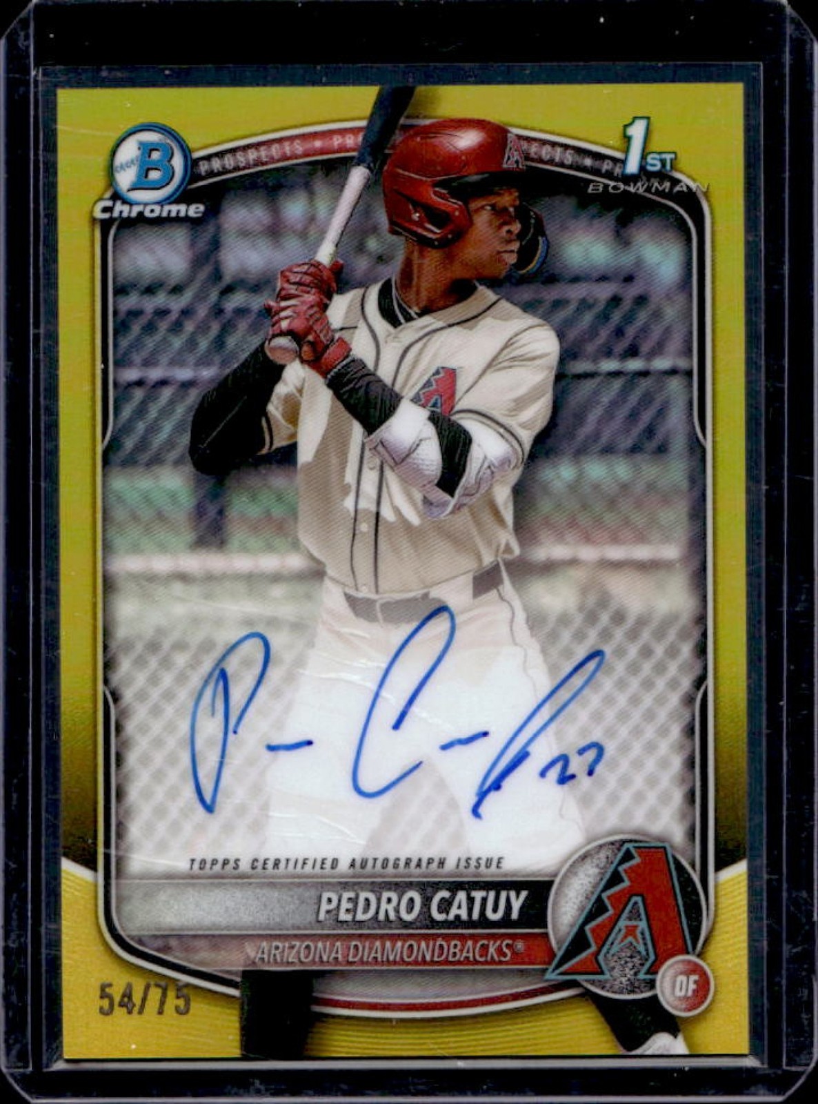 2025 Bowman Chrome Pedro Catuy Auto Yellow Refractor 1st #54/75