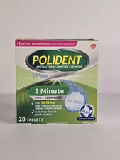Polident Antibacterial Denture 3 Minute Denture Clean 28 Tablets Count