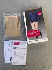 Mediven Men Classic 20-30 Compression Socks Calf Stand Closed Toe Tan Size III
