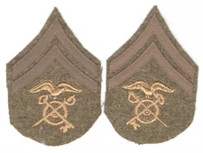 Army Rank Chevron: Quartermaster Corporal, pair - WWI era