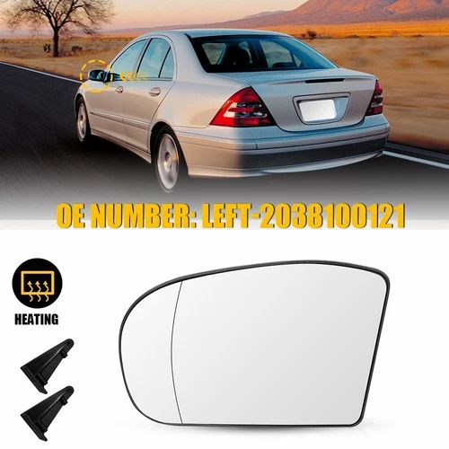 Driver Side Mirror Glass Heated Fits Mercedes-Benz E-class W211 C-class W203