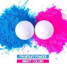 Izzo Surprise Gender Reveal Golf Balls Pink Blue Plastic Powder Fill Baby Shower