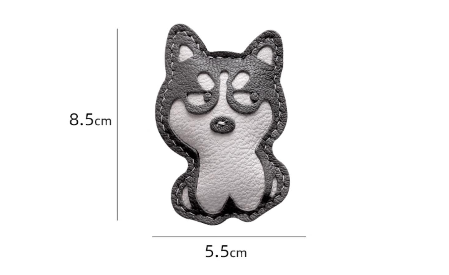 Ciondolo in vera pelle a forma di cane Husky foto 2