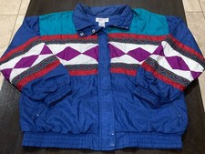Vintage Lavon by Cheerful Corp Jacket Nylon Lined Full Zip Pockets Misses Size M