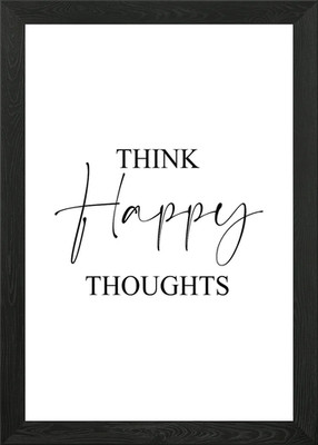 think happy thoughts Framed Wall Art Poster Canvas Print Picture