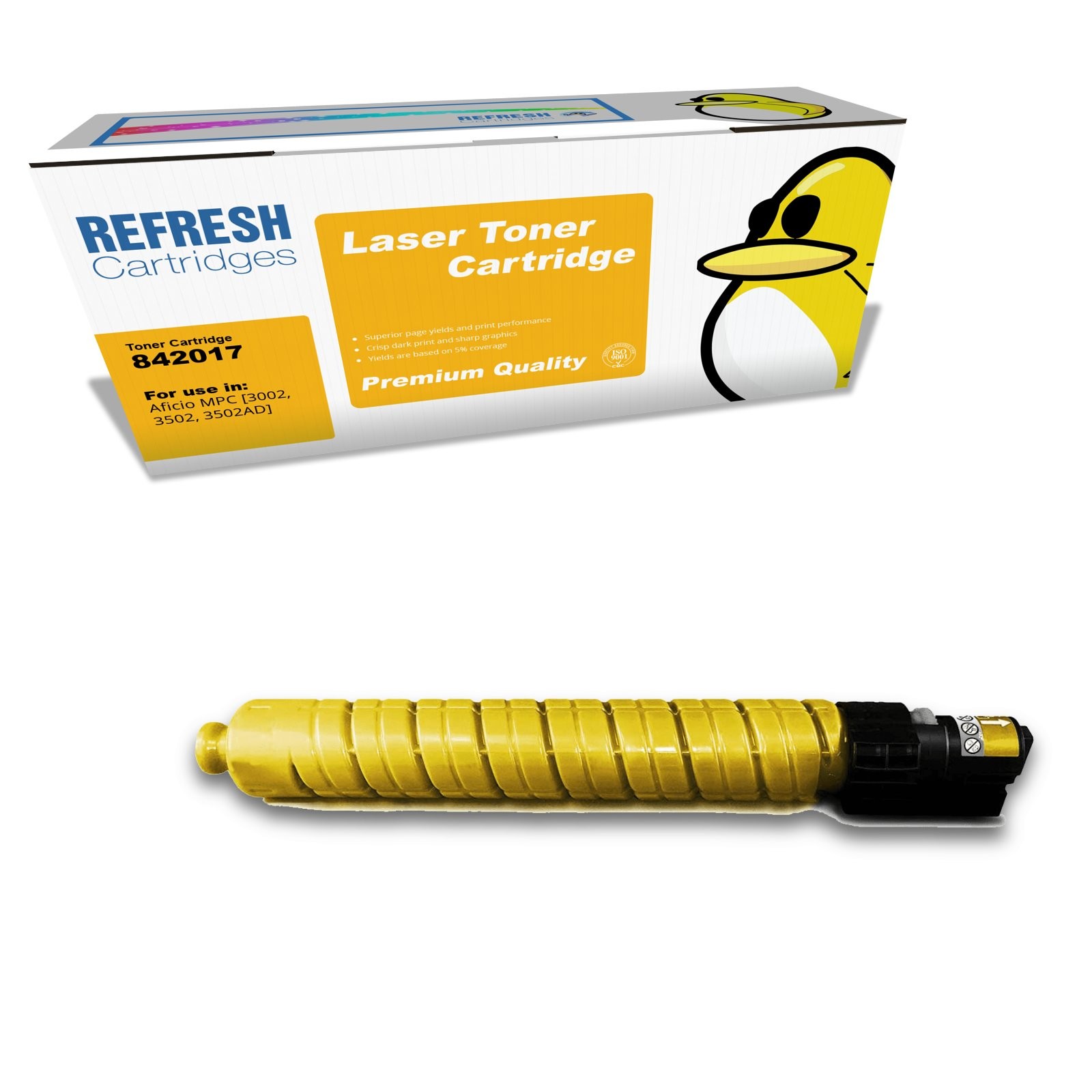Refresh Cartridges Yellow MP C3502 Toner Compatible With Ricoh Printers
