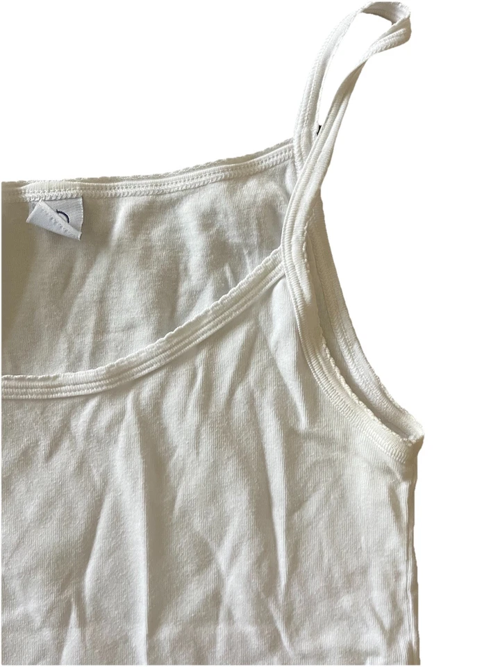 Alças de espaguete Petite Bateau de algodão branco solteiro GG - Imagem 3 de 4