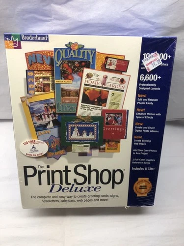The Print Shop Deluxe Version 6 Windows 95 CD-ROM - 8 CDs. New Old Stock