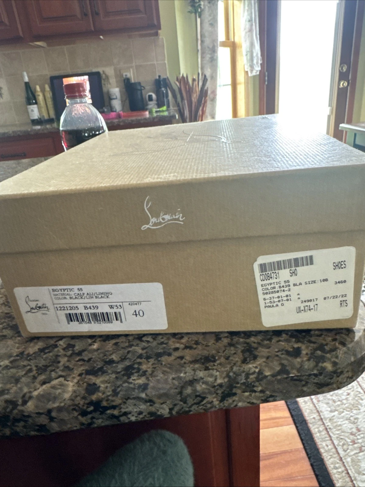 Christian Louboutin — Christian Louboutin Egyptic 55. Black Patent Leather  Sandals. Size 40