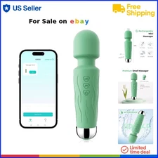 Personal Massager Silicone Waterproof USB Rechargeable 8 Speeds Green