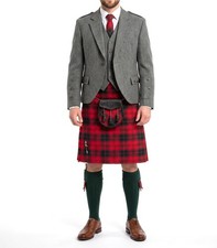 Robertson Red Tartan 8 Yard 12oz Weight Men's Wool Blend Kilt