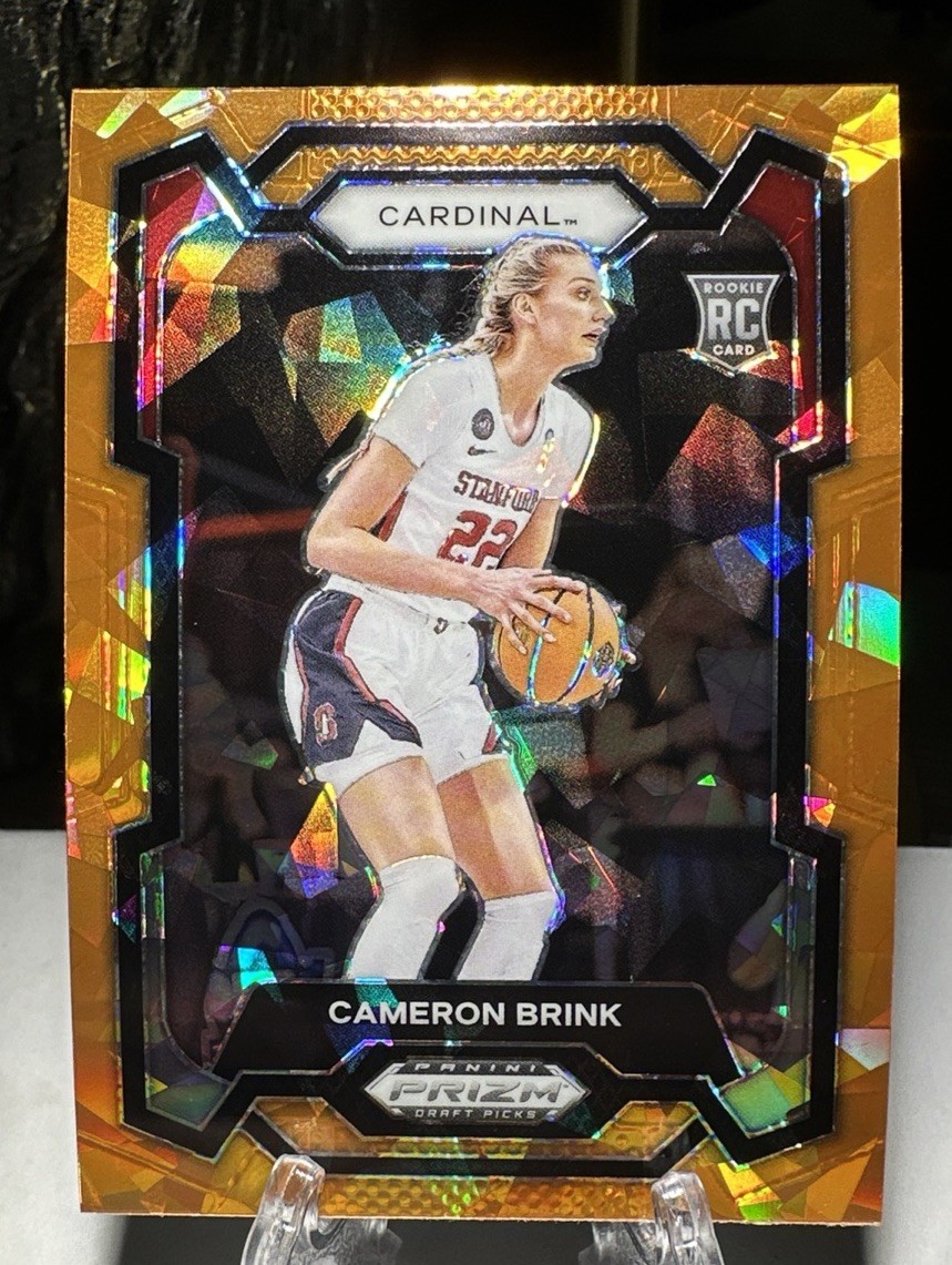 2024 Panini Prizm Draft Picks Cameron Brink Orange Cracked Ice Rookie #89