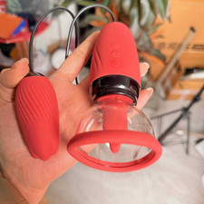 Women Electric Breast Pump Vibrator Vagina Clitoris Sucker Breast Sex Toy BDSM