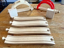 Brio Wooden Railway Bridge Track w/ Supports Approach Tracks Lot Thomas