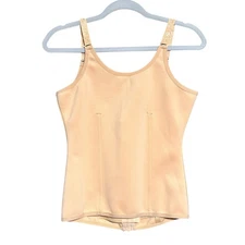 Shapewear Tank Top Womens XL Zip Front Compression Camisole Adjustable Straps