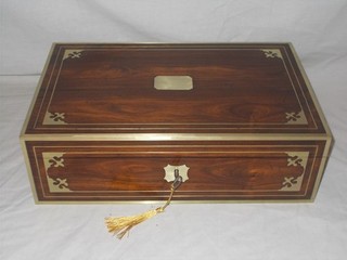 ANTIQUE GEORGIAN c1820 KINGWOOD OFFICERS MILITARY CAMPAIGN WRITING SLOPE BOX