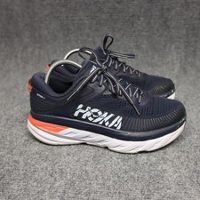 Hoka One One Bondi 7 Shoes Womens Size 8 Navy Orange Running Road