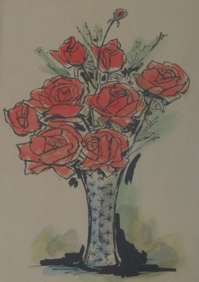 Art-Two Lithographs/Prints by Tathomy ''Mountain Pass'' & ''Roses''. Signed-Limited