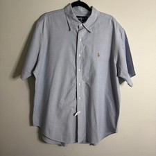 Ralph Lauren Men's Classic Fit Light Blue Short Sleeve Button Down Shirt Size XL