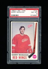 1969 OPC HOCKEY 160 GARRY MONAHAN PSA 8 NM-MINT RED WINGS