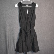NEW Express Women's Small Black Sleeveless Belted Dress V-Neck NWT