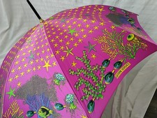 Authentic GIANNI VERSACE Rare Vintage Beautiful Colors Marine Life Unbrella -36"