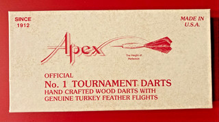 Apex Tournament Darts Steel Tip Official Wood No. 1 w/ Box Set Of 12