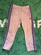 Needles Velour Track Pants Size Medium M Grey /Purple Striped