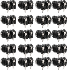 20Pcs PCB Panel Mount 4 Pin 1/4" 6.35Mm TS Female Socket Mono Headphone Jack, 6,