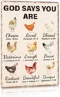 Vintage Christian Chicken Coop Metal Wall Sign Decor 12 x 8 Inches