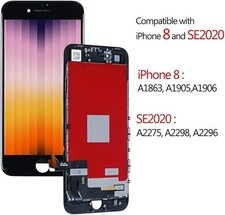 iPhone 8/SE 2020 Screen Replacement Black, Full Assembly Retina LCD Touch Digiti