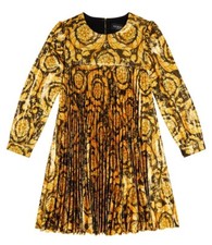 VERSACE KIDS Printed dress with puff sleeves