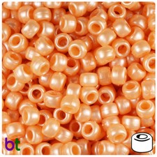 BeadTin Apricot Pearl 9mm Barrel Pony Beads 500pcs
