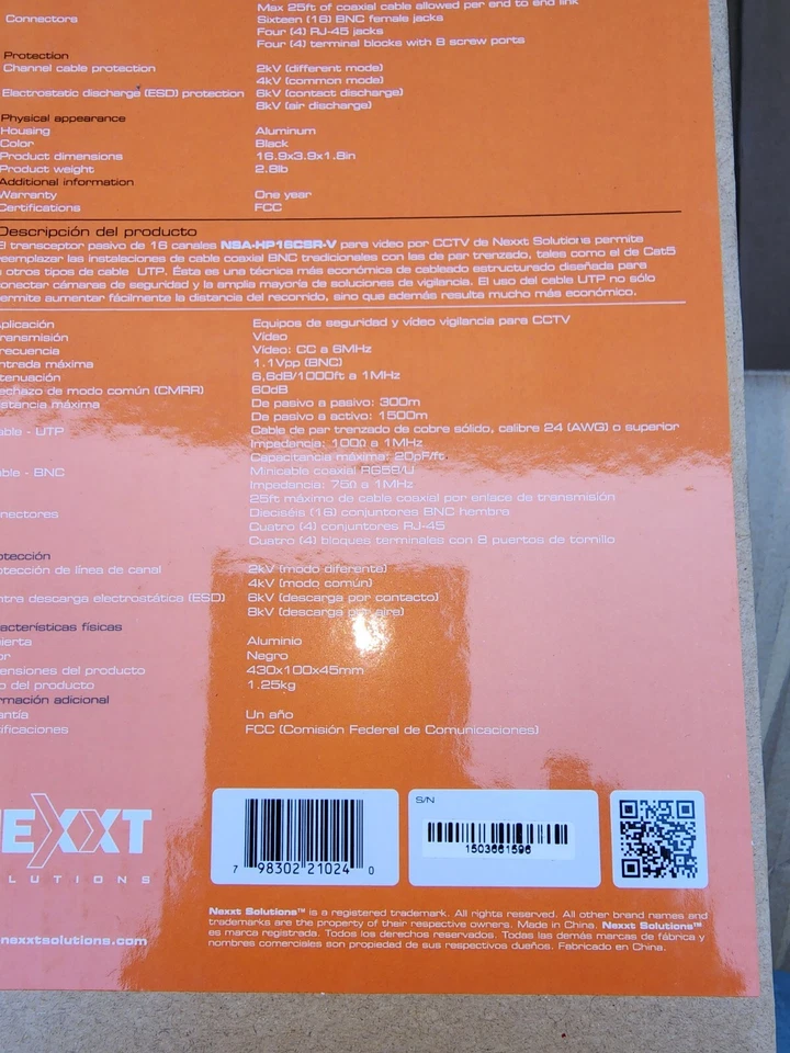 Nexxt Solutions HD Passive Video Tranceiver Hub Pro Series 16 Channel - Image 3 of 4