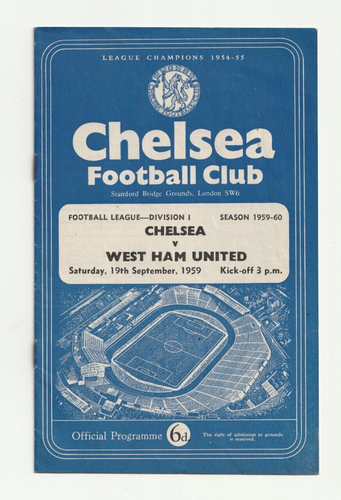 Chelsea 1959/60 Selection of Division 1 Home League Programmes from menu - Picture 8 of 9